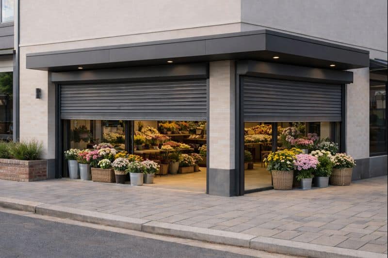 Flower Shop with Commercial Roller Shutters